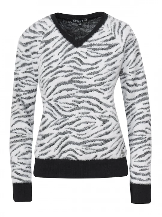 Foto van product KOROSHI Trui zwart / offwhite