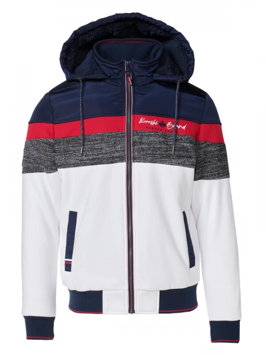 Foto van product KOROSHI Tussenjas donkerblauw / grijs / rood / offwhite