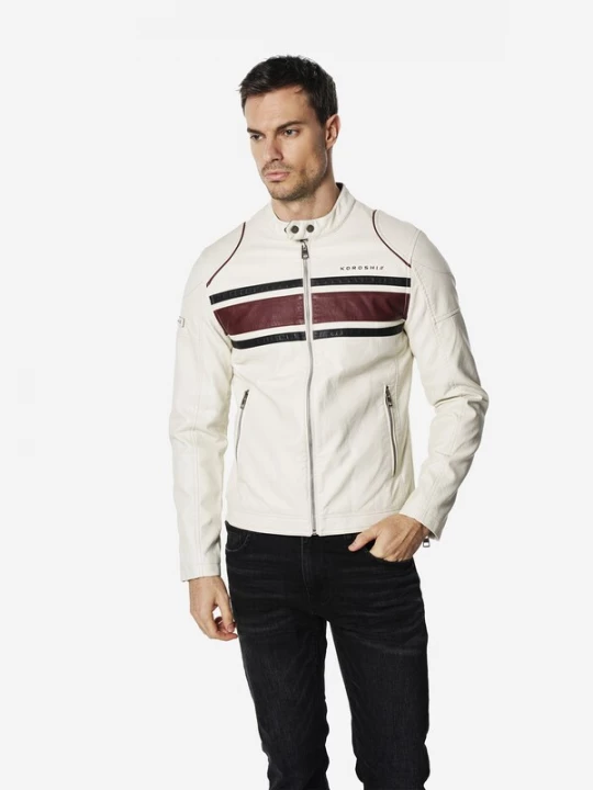 Foto van product KOROSHI Tussenjas wijnrood / zwart / offwhite