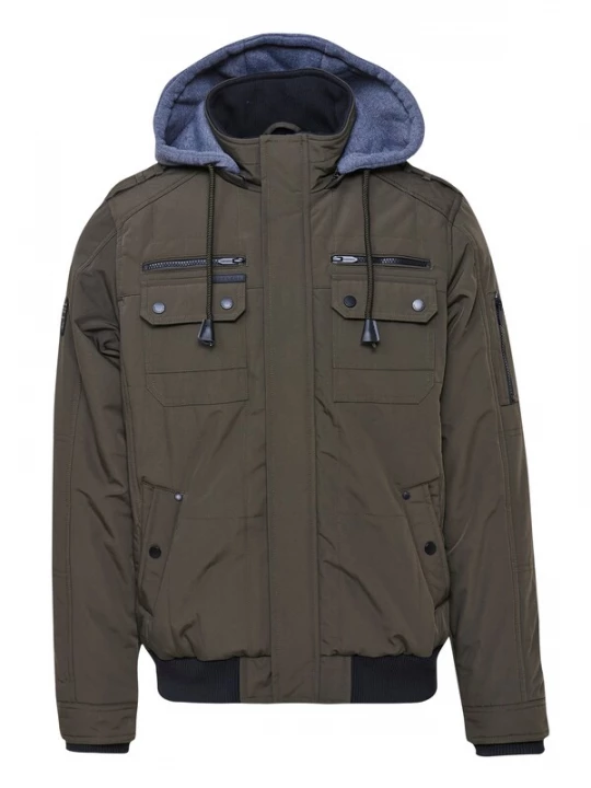 Foto van product KOROSHI Winterjas blauw / kaki / zwart