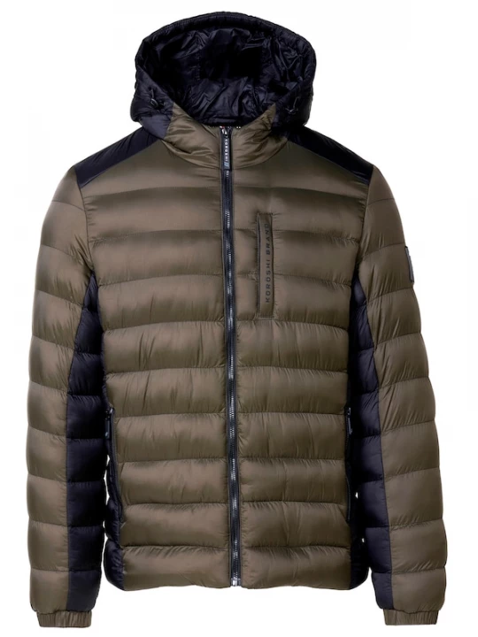 Foto van product KOROSHI Winterjas donkerbruin / zwart