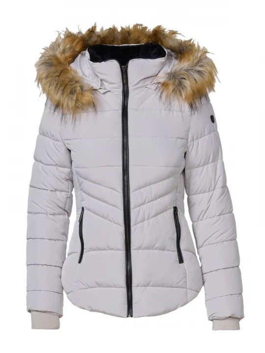 Foto van product KOROSHI Winterjas lichtbruin / zilvergrijs