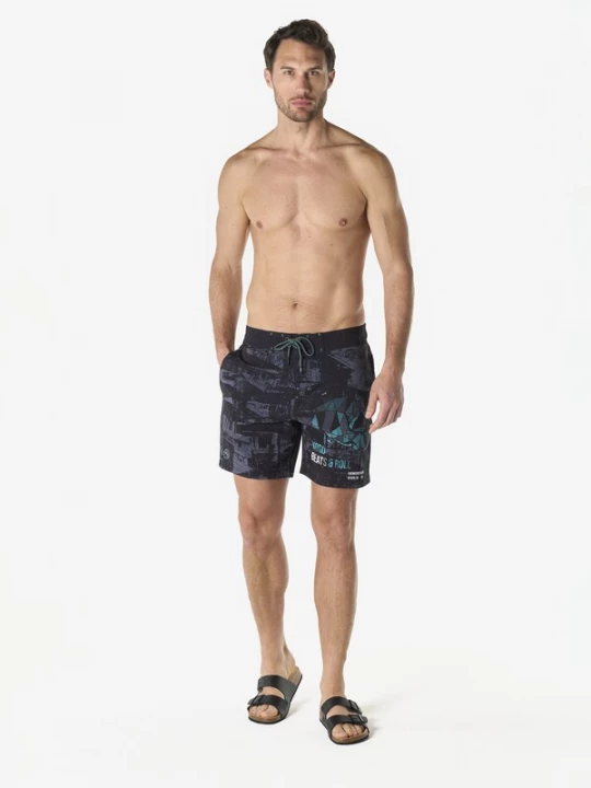 Foto van product KOROSHI Zwemshorts aqua / antraciet / donkergrijs