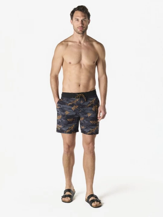 Foto van product KOROSHI Zwemshorts donkergeel / zwart