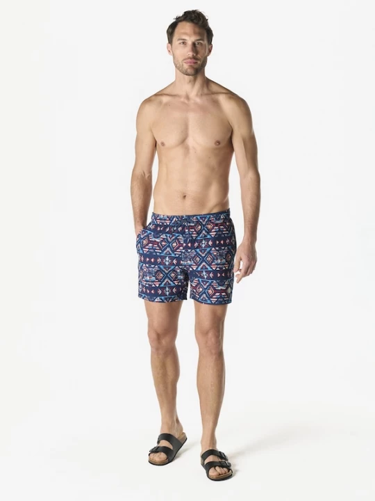 Foto van product KOROSHI Zwemshorts marine / rood / offwhite