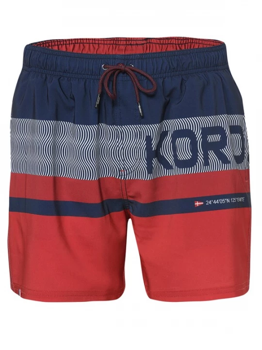 Foto van product KOROSHI Zwemshorts navy / robijnrood / wit