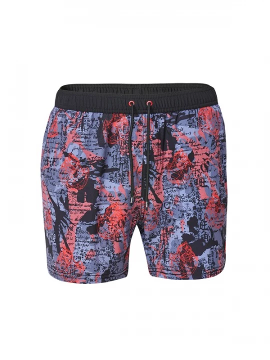 Foto van product KOROSHI Zwemshorts saffier / duifblauw / rood / zwart
