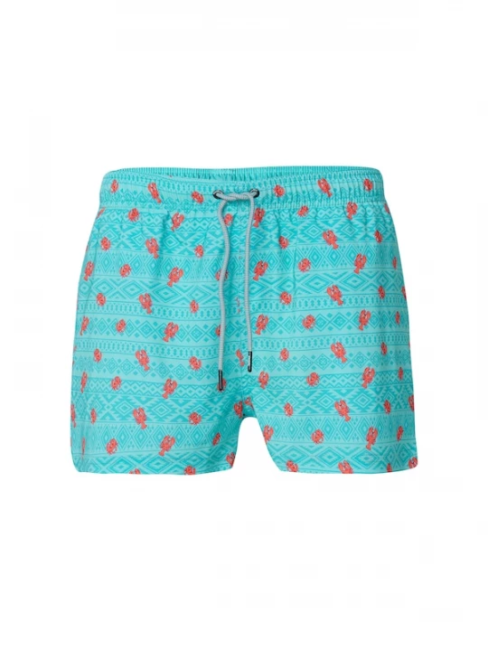 Foto van product KOROSHI Zwemshorts turquoise / hemelsblauw / rood / robijnrood