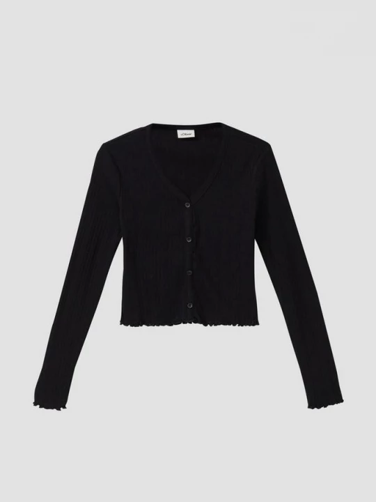 Foto van product Kort ajour vest met decoratieve knoopsluiting s.Oliver zwart