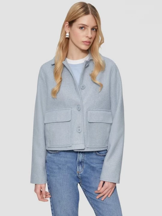 Foto van product Kort jack in wollook met opgestikte zakken QS blauw