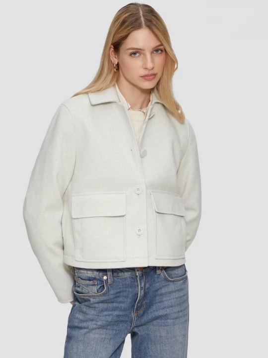 Foto van product Kort jack in wollook met opgestikte zakken QS grijs