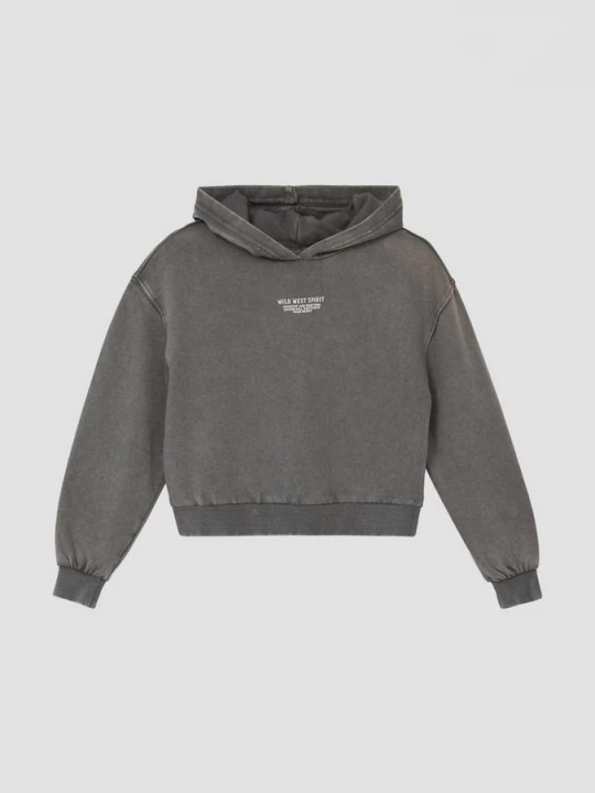Foto van product Kort oversized sweatshirt met kledingstukverf en opdruk op de rug s.Oliver grijs