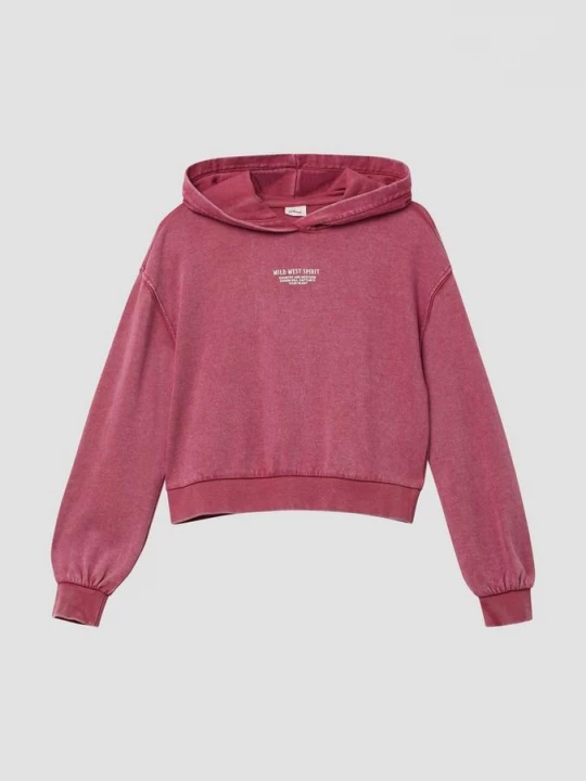 Foto van product Kort oversized sweatshirt met kledingstukverf en opdruk op de rug s.Oliver roze