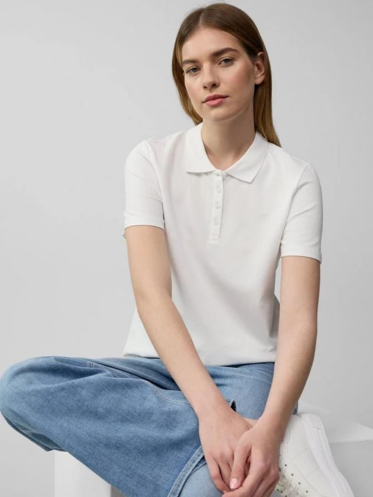 Foto van product Kort poloshirt van katoen piqué s.Oliver wit