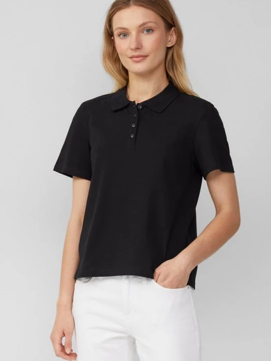 Foto van product Kort poloshirt van katoen piqué s.Oliver zwart