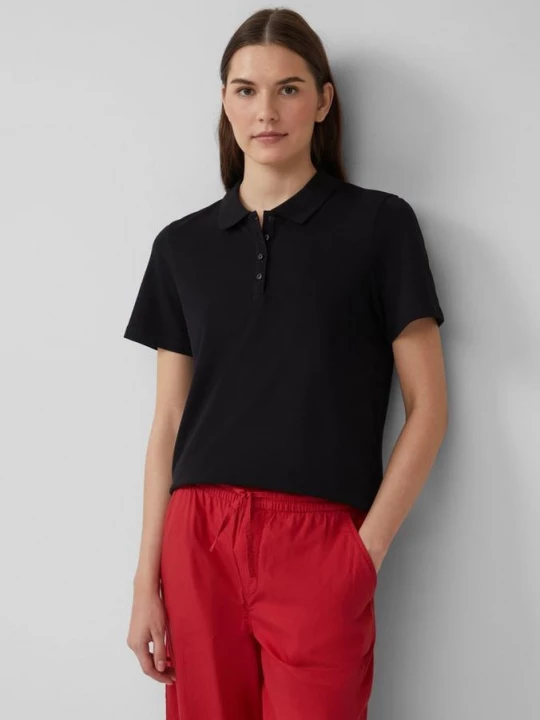 Foto van product Kort poloshirt van katoen piqué s.Oliver zwart