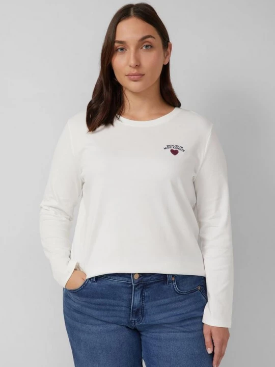 Foto van product Kort shirt met borduursel s.Oliver crème