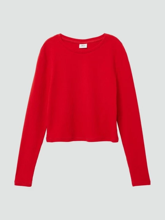 Foto van product Kort shirt met lange mouwen van geribde stof s.Oliver rood