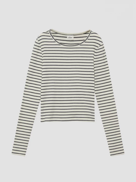 Foto van product Kort T-shirt in slanke pasvorm met geribde textuur s.Oliver