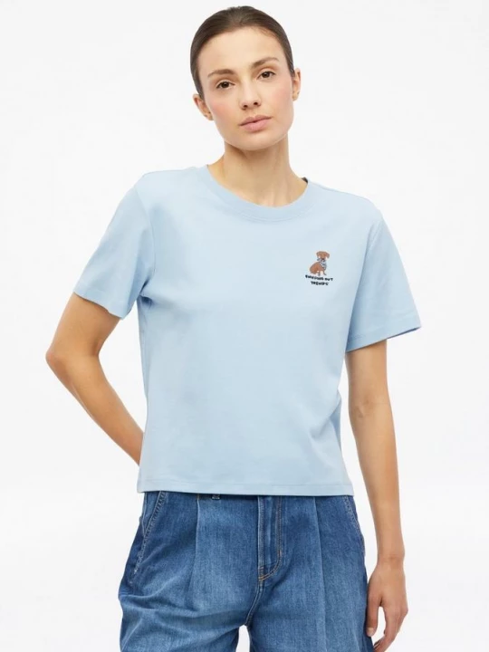 Foto van product Kort T-shirt met print en borduursel s.Oliver blauw