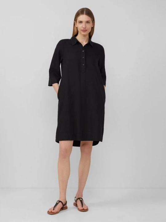 Foto van product Korte blousejurk van een linnenmix met steekzakken s.Oliver zwart