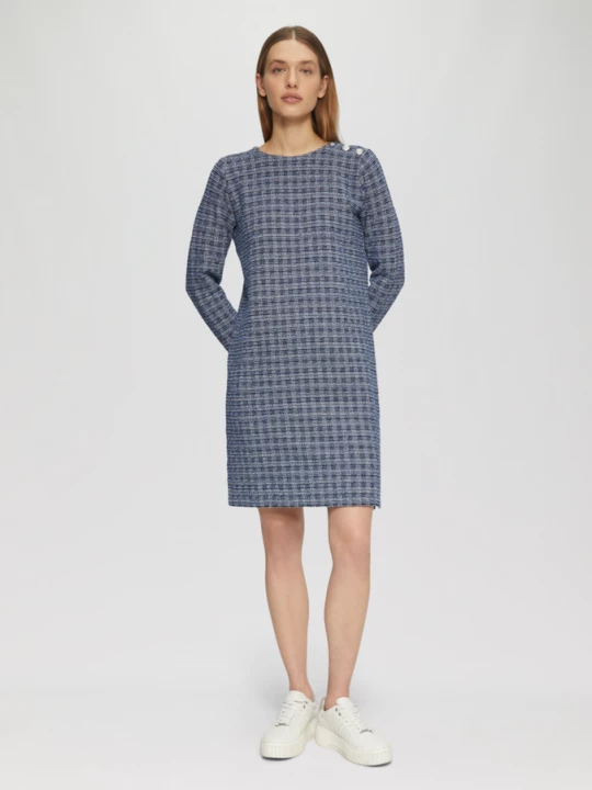 Foto van product Korte bouclé jurk met sierknopen s.Oliver blauw
