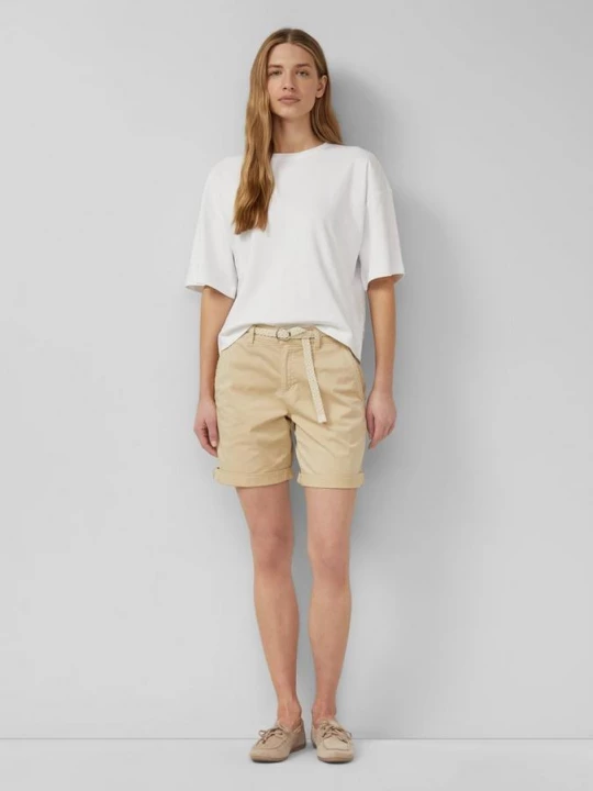 Foto van product Korte broek met gevlochten riem en kledingkleurstof s.Oliver bruin