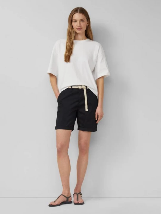 Foto van product Korte broek met gevlochten riem en kledingkleurstof s.Oliver zwart