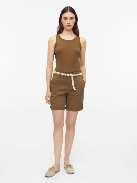 Foto van product Korte broek met gevlochten riem s.Oliver bruin