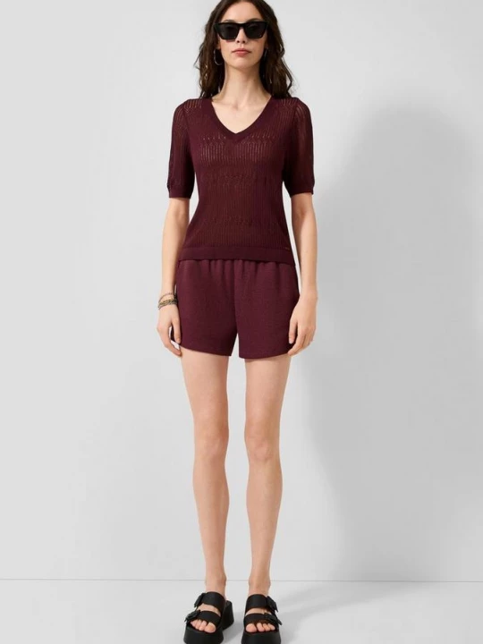 Foto van product Korte broek van gestructureerde jersey QS rood