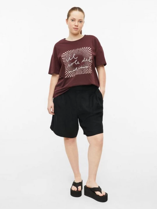 Foto van product Korte broek van luchtige linnenmix QS zwart