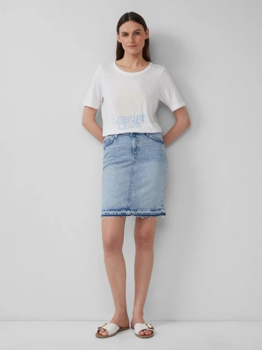 Foto van product Korte denim rok met open zoom s.Oliver blauw