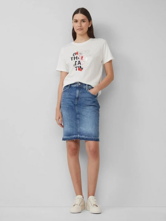 Foto van product Korte denim rok met open zoom s.Oliver blauw