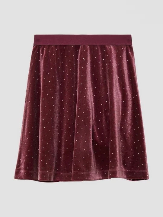 Foto van product Korte fluwelen rok met stras s.Oliver rood