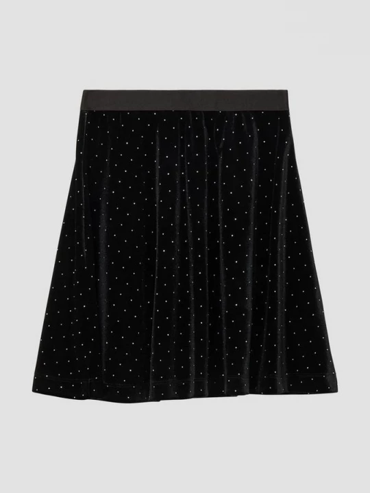 Foto van product Korte fluwelen rok met stras s.Oliver zwart