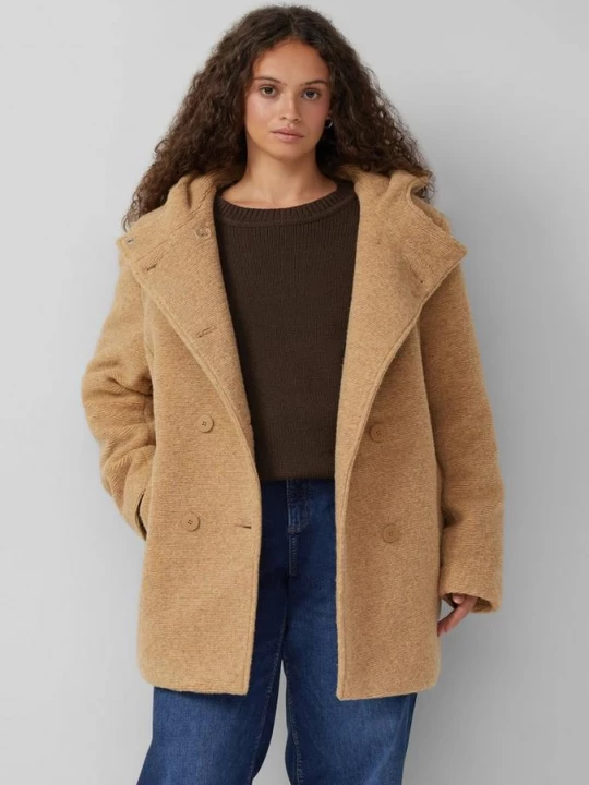 Foto van product Korte jas in wollook QS bruin