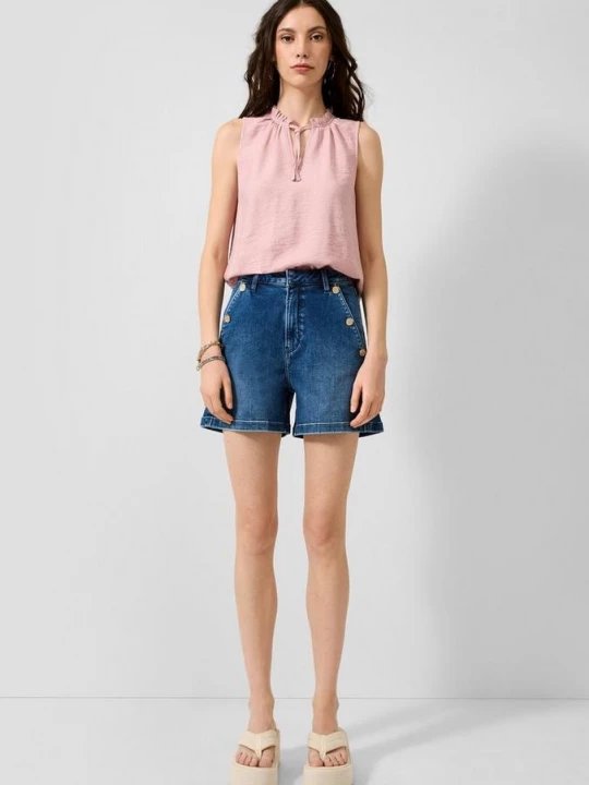 Foto van product Korte jeans voor mama's / Regular fit / Hoge taille / Superstretch QS blauw