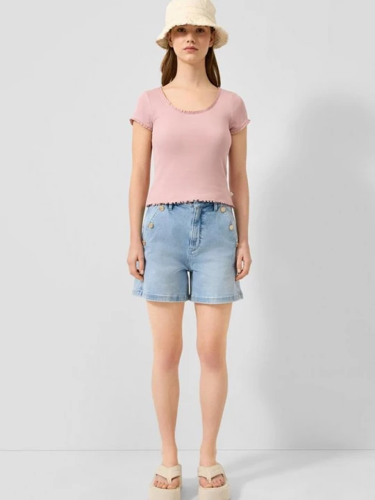 Foto van product Korte jeans voor mama's / Regular fit / Hoge taille / Superstretch QS blauw