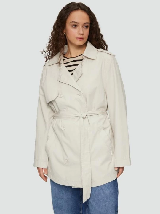Foto van product Korte katoenen trenchcoat met riem QS grijs