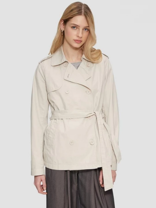 Foto van product Korte katoenen trenchcoat met riem QS grijs