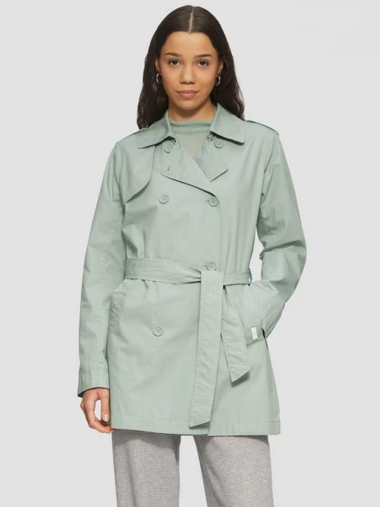 Foto van product Korte katoenen trenchcoat met riem QS groen