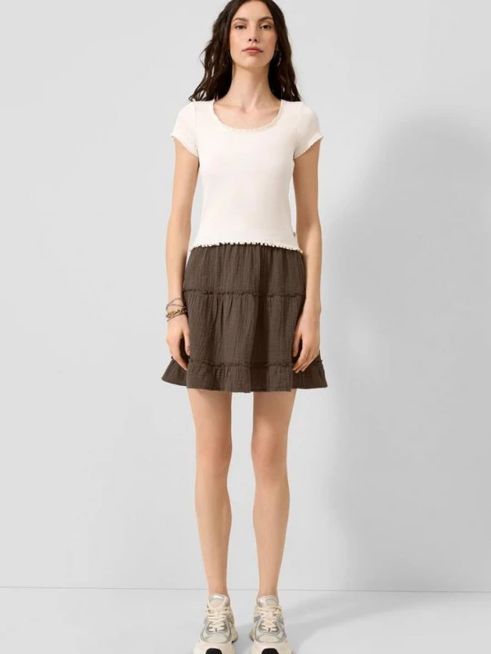 Foto van product Korte mousseline rok QS bruin