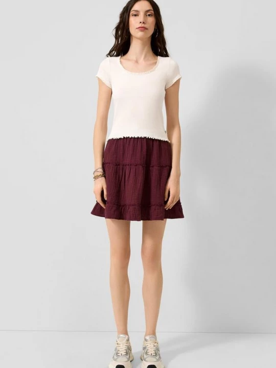 Foto van product Korte mousseline rok QS rood