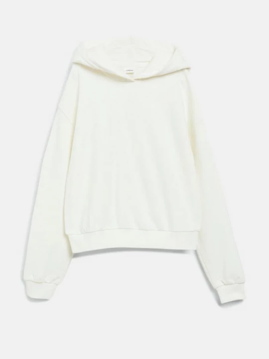 Foto van product Korte oversized hoodie met print op de rug s.Oliver crème