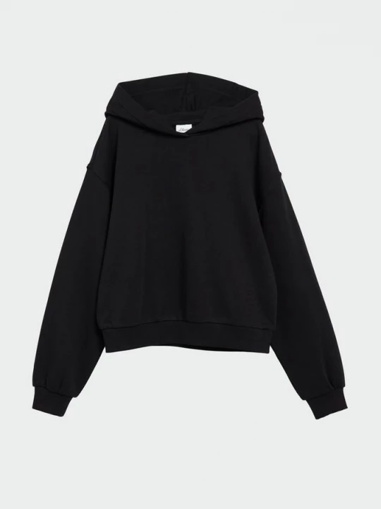 Foto van product Korte oversized hoodie met print op de rug s.Oliver zwart