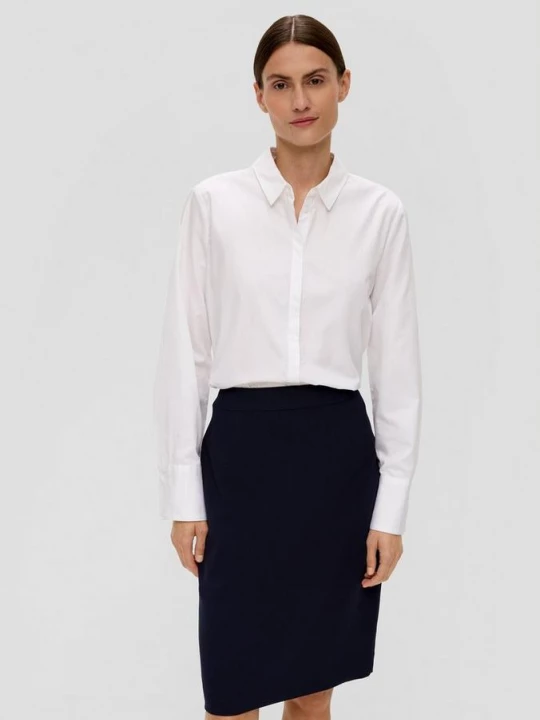 Foto van product Korte rok van gemêleerde viscose s.Oliver blauw
