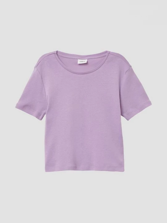 Foto van product Korter geribd shirt met slim fit s.Oliver paars