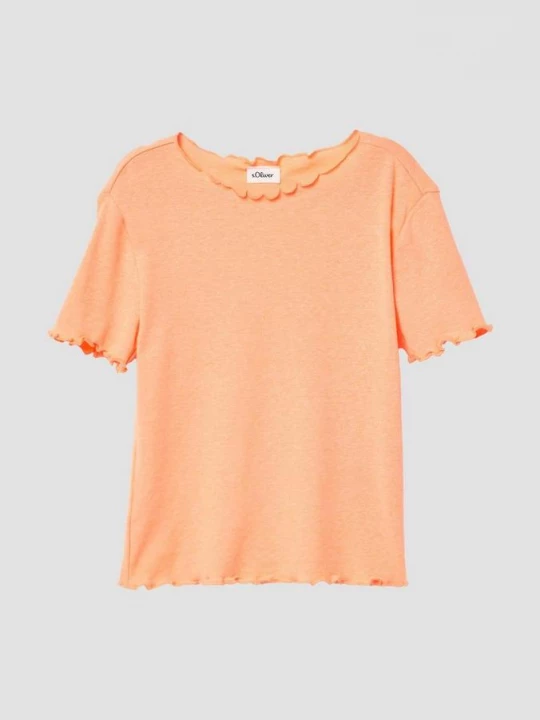 Foto van product Korter T-shirt in een slim fit met golvende zoom s.Oliver sinaasappel