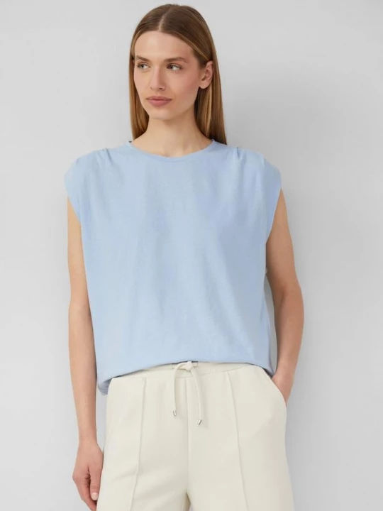 Foto van product Korter T-shirt met plooidetails s.Oliver blauw