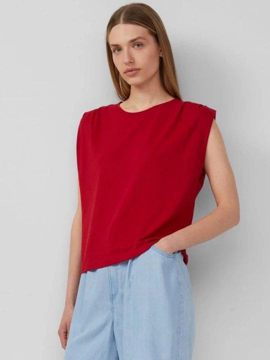 Foto van product Korter T-shirt met plooidetails s.Oliver rood